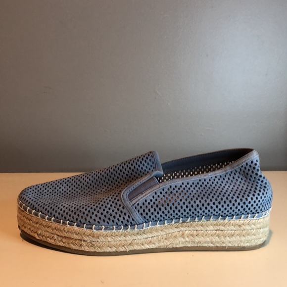 Steve Madden Flat Women's Shoes Blue Suede Wright Espadrille Platform Hal - Picture 5 of 10